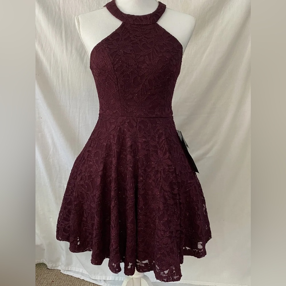 B. Smart Burgundy Homecoming / Prom Dress